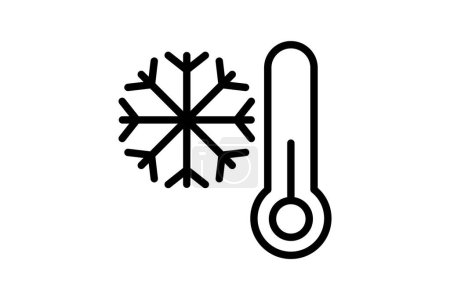 Illustration for Coldwave,Weather extremes, Coldwave impact Line Icon, Outline icon, vector icon, pixel perfect icon - Royalty Free Image