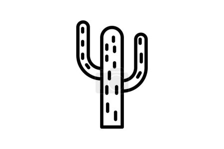 Illustration for Cactus, Succulent, Desert Plant,Line Icon, Outline icon, vector icon, pixel perfect icon - Royalty Free Image