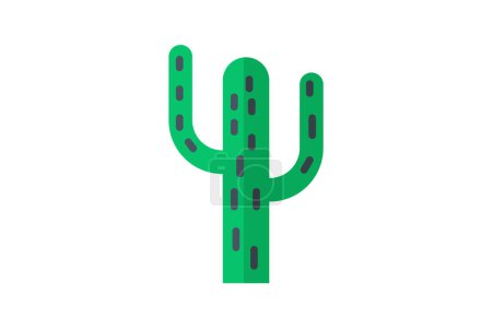 Illustration for Cactus, Succulent, Desert Plant, flat color icon, pixel perfect icon - Royalty Free Image