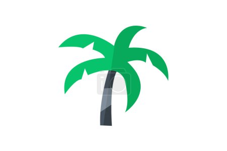 Ilustración de Palmera, Palmeras, Árboles tropicales, icono de color plano, icono de píxel perfecto - Imagen libre de derechos