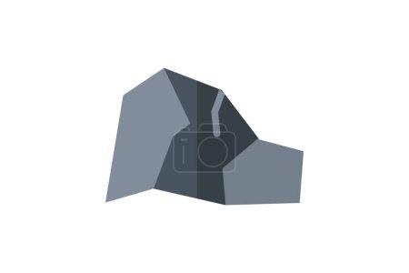Illustration for Rock, Stone, Geology, Mineral,  flat color icon, pixel perfect icon - Royalty Free Image