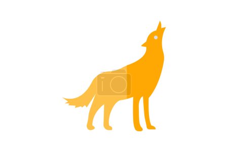 Illustration for Wolf, Canine, Predator, Wildlife, flat color icon, pixel perfect icon - Royalty Free Image