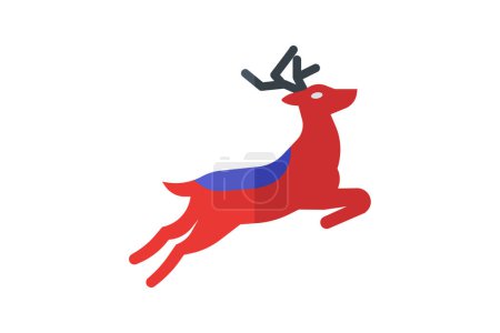 Ilustración de Ciervo, Vida silvestre, icono de color plano, icono de píxel perfecto - Imagen libre de derechos
