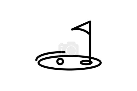 Ilustración de Equipo de golf, Selección de club, Icono de línea, Icono de esquema, icono de vector, icono perfecto de píxel - Imagen libre de derechos