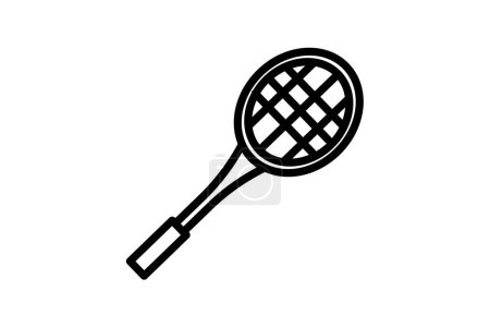 Ilustración de Raqueta de tenis, Control, Tecnología avanzada, Icono de línea, Icono de esquema, icono de vector, icono perfecto de píxel - Imagen libre de derechos