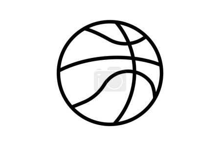 Téléchargez les illustrations : Icône de ligne de basket-ball, icône contour, icône vectorielle, icône parfaite pixel - en licence libre de droit