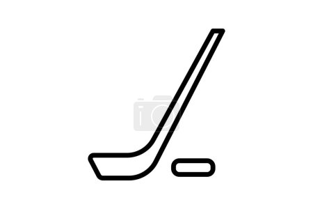 Ilustración de Palo de hockey, Grado profesional, Superior StickhandlingLine Icono, Icono del esquema, icono de vector, icono perfecto de píxel - Imagen libre de derechos