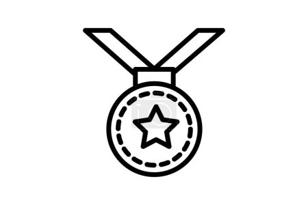 Illustration for Medal, Mark, Prestigious Medallion, Sign of ExcellenceLine Icon, Outline icon, vector icon, pixel perfect icon - Royalty Free Image