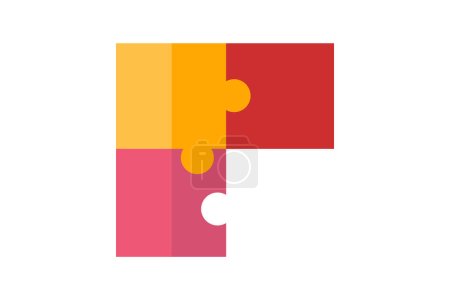 Ilustración de Rompecabezas, icono de color plano, icono perfecto de píxel - Imagen libre de derechos