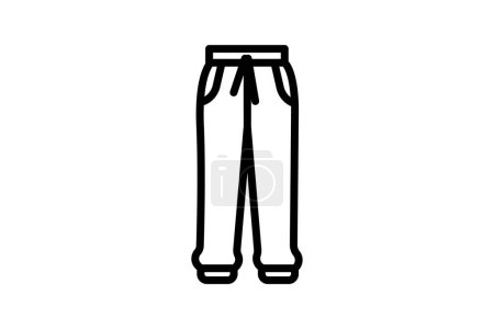 Ilustración de Pantalones, Pantalones, Ropa, Icono de línea, Icono de esquema, icono de vector, icono de píxel perfecto - Imagen libre de derechos