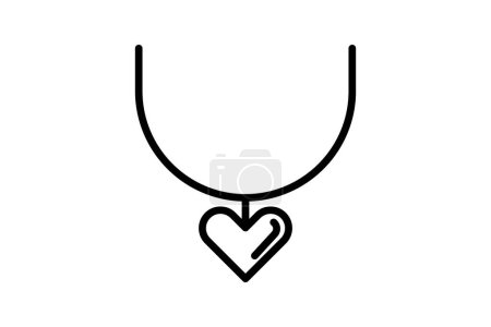 Illustration for Necklace, Jewelry, Line Icon, Outline icon, vector icon, pixel perfect icon - Royalty Free Image