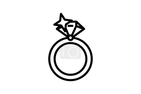 Illustration for Ring, Jewelry,Line Icon, Outline icon, vector icon, pixel perfect icon - Royalty Free Image