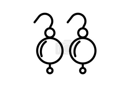 Illustration for Earrings, Jewelry, Line Icon, Outline icon, vector icon, pixel perfect icon - Royalty Free Image