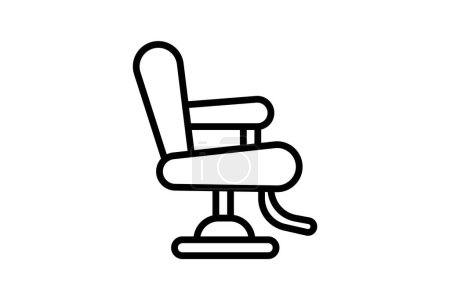 Illustration for Barber Chair, Salon Equipment,Line Icon, Outline icon, vector icon, pixel perfect icon - Royalty Free Image