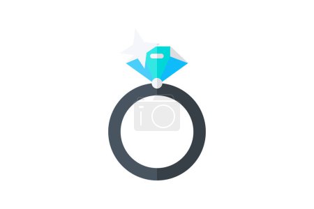 Illustration for Ring, Jewelry, flat color icon, pixel perfect icon - Royalty Free Image