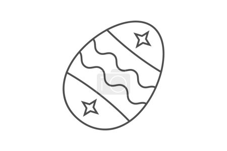 Téléchargez les illustrations : Œufs de Pâques, Décor festif, icône de ligne mince, icône de contour gris, icône parfaite pixel - en licence libre de droit