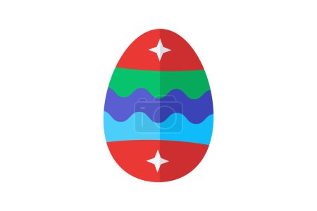 Illustration for Easter Eggs, Festive Decor, flat color icon, pixel perfect icon - Royalty Free Image