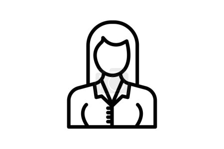 Illustration for Businesswoman, Entrepreneur, line icon, outline icon, pixel perfect icon - Royalty Free Image