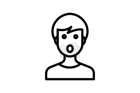 Illustration for Surprise, Astonishment, line icon, outline icon, pixel perfect icon - Royalty Free Image