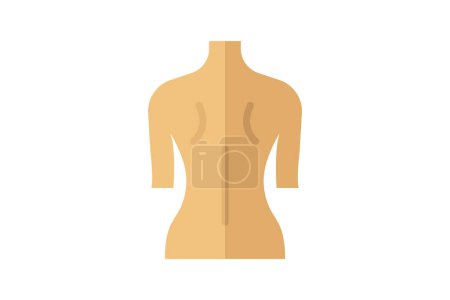 Illustration for Body, Physical Structure, flat color icon, pixel perfect icon - Royalty Free Image
