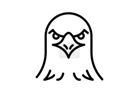 Téléchargez les illustrations : Falcon icône de ligne vectorielle, icône de contour, icône parfaite pixel - en licence libre de droit