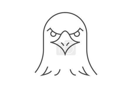 Téléchargez les illustrations : Falcon icône vectorielle de ligne mince, icône de contour, icône parfaite pixel - en licence libre de droit