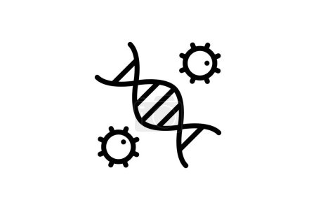 Illustration for Genetic Research and DNA Analysis line icon, outline icon, vector, pixel perfect icon - Royalty Free Image