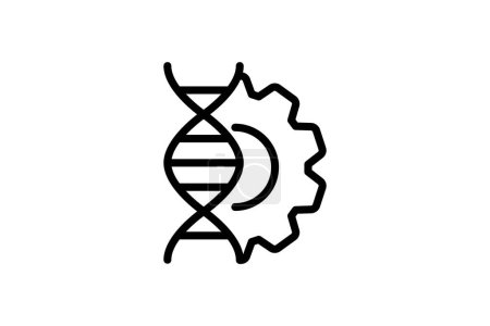 Illustration for Genetic Engineering Innovation line icon, outline icon, vector, pixel perfect icon - Royalty Free Image