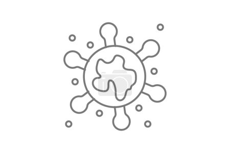Illustration for Microorganism and Cellular Biology grey thinline icon, 1px stroke,  outline icon, vector, pixel perfect icon - Royalty Free Image