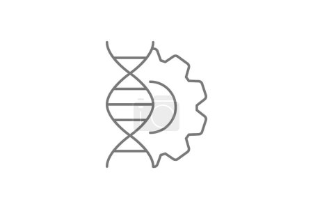 Illustration for Genetic Engineering Innovation grey thinline icon, 1px stroke,  outline icon, vector, pixel perfect icon - Royalty Free Image