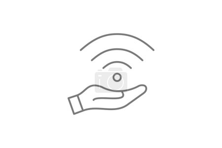 Illustration for Internet of Things Connectivity grey thinline icon, 1px stroke,  outline icon, vector, pixel perfect icon - Royalty Free Image