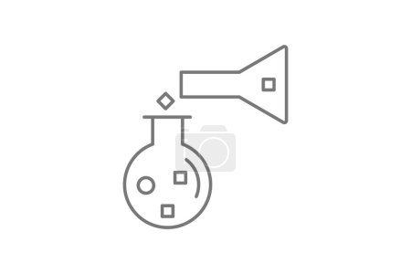 Illustration for Experimentation Process grey thinline icon, 1px stroke,  outline icon, vector, pixel perfect icon - Royalty Free Image