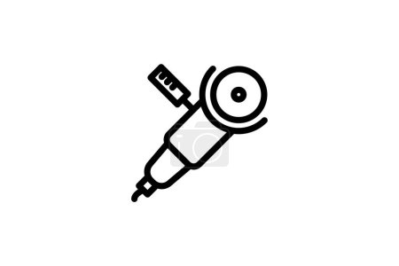 Illustration for Disc Sander Tool line icon, outline icon, vector, pixel perfect icon - Royalty Free Image