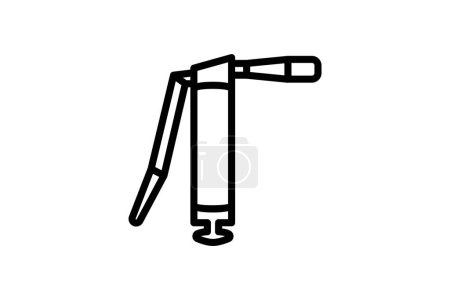 Illustration for Grease Gun Equipment line icon, outline icon, vector, pixel perfect icon - Royalty Free Image