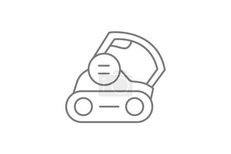 Illustration for Belt Sander Machine grey thin line icon, 1px stroke icon, outline icon, vector, pixel perfect icon - Royalty Free Image
