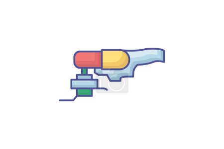 Illustration for Oscillating Tool lineal color icon, color outline icon, vector, pixel perfect icon - Royalty Free Image