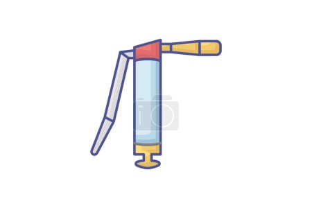 Illustration for Grease Gun Equipment lineal color icon, color outline icon, vector, pixel perfect icon - Royalty Free Image