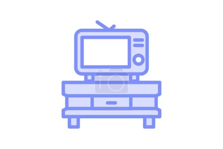 Ilustración de Icono de contorno de color de TV icono de contorno, píxel perfecto - Imagen libre de derechos