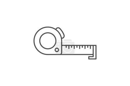Illustration for Tape Measure grey thin line icon , vector, pixel perfect, illustrator file - Royalty Free Image