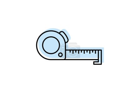 Illustration for Tape Measure color shadow line icon , vector, pixel perfect, illustrator file - Royalty Free Image