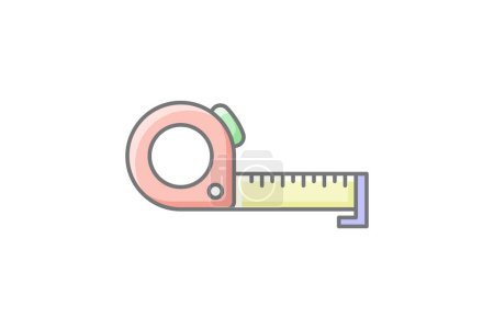Illustration for Tape Measure awesome lineal color icon , vector, pixel perfect, illustrator file - Royalty Free Image