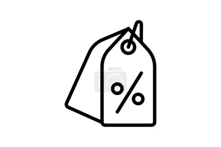 Illustration for Tags black outline icon , vector, pixel perfect, illustrator file - Royalty Free Image