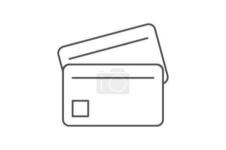 Ilustración de Checkout gris delgado icono de línea, vector, píxel perfecto, archivo ilustrador - Imagen libre de derechos