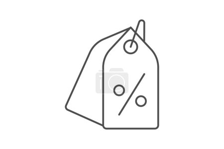 Ilustración de Etiquetas icono de línea delgada gris, vector, píxel perfecto, archivo ilustrador - Imagen libre de derechos