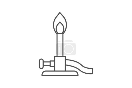 Illustration for Bunsen Burner grey thin line icon , vector, pixel perfect, illustrator file - Royalty Free Image