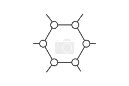 Illustration for Nanotechnology grey thin line icon , vector, pixel perfect, illustrator file - Royalty Free Image