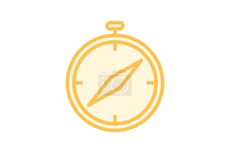 Illustration for Compass color outline icon , vector, pixel perfect, illustrator file - Royalty Free Image