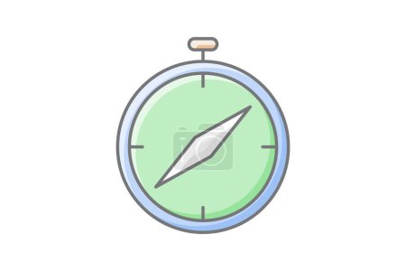 Illustration for Compass awesome lineal color icon , vector, pixel perfect, illustrator file - Royalty Free Image