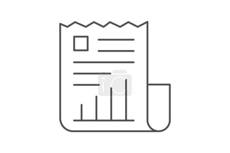 Report graue dünne Linie Symbol, Vektor, Pixel perfekt, Illustrator-Datei