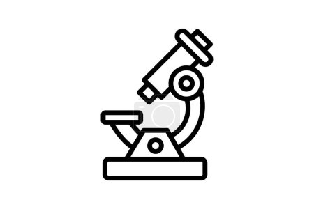 Illustration for Microscope black outline icon , vector, pixel perfect, illustrator file - Royalty Free Image